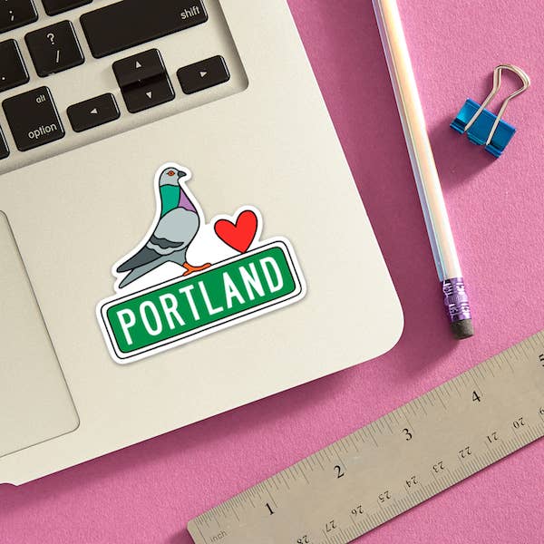 Portland Pigeon Die Cut Sticker