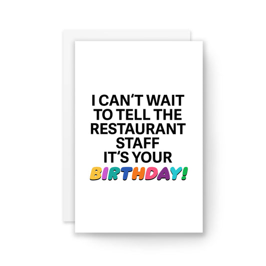 Restaurant Birthday Card