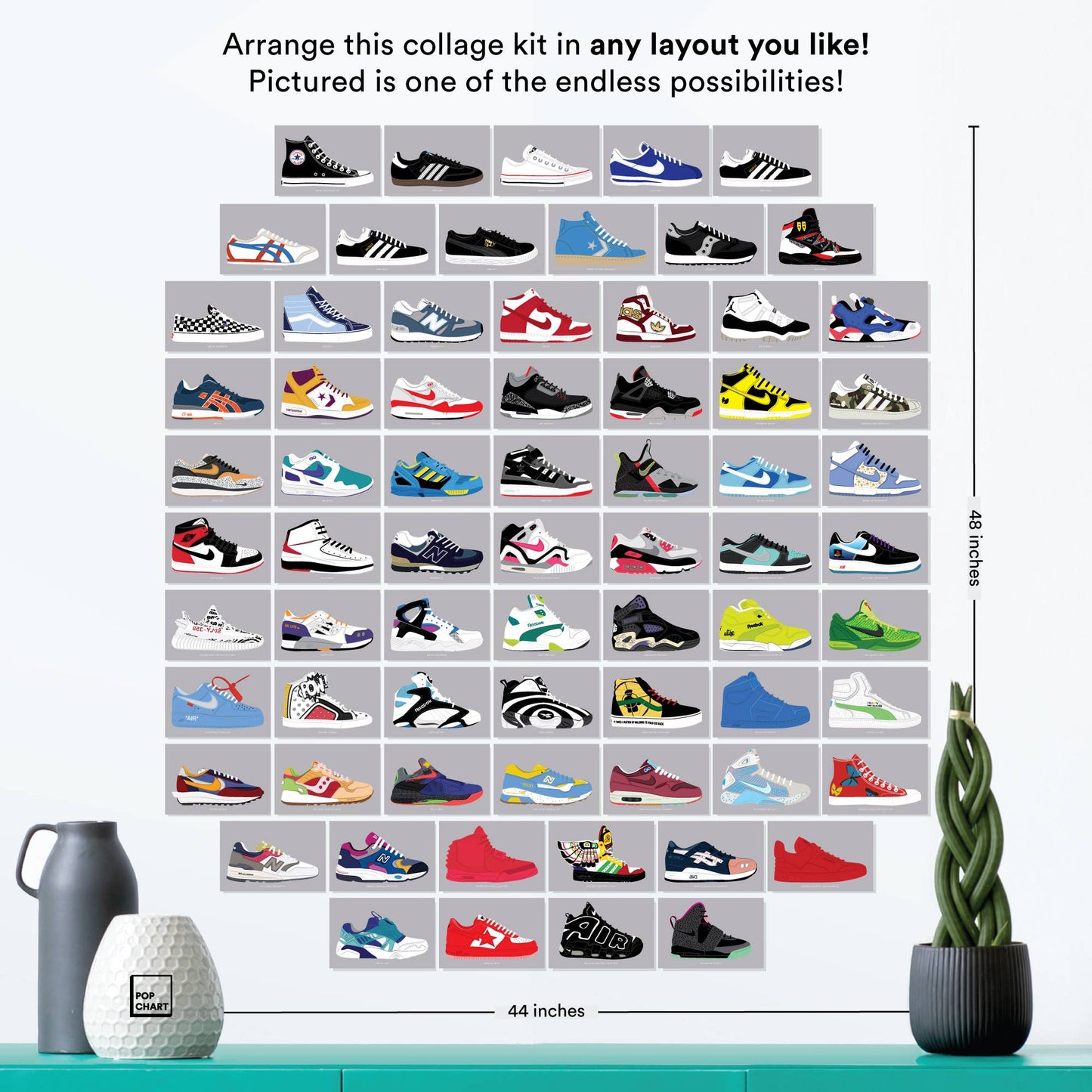 Sneakers Wall Collage Kit | 70 4" x 6" Packaged Prints