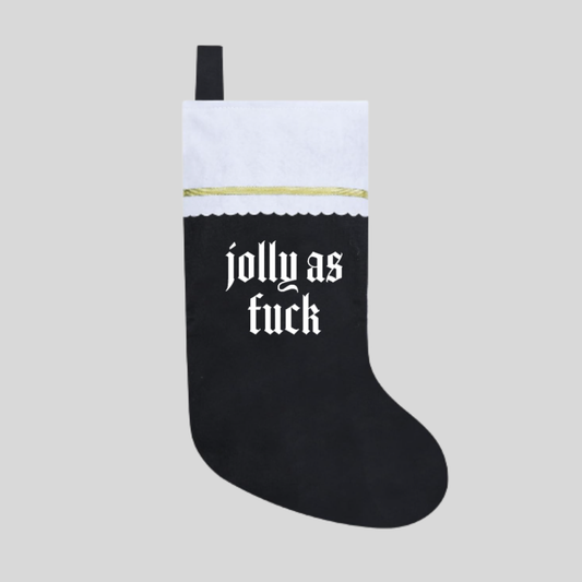 Goth Alt Dark Humor Christmas Stocking, Jolly As F