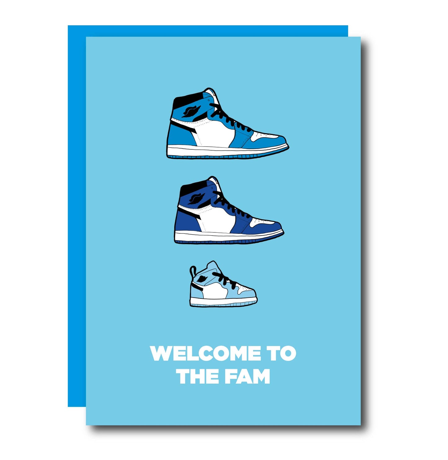 Welcome To The Fam (blue) Greeting Card