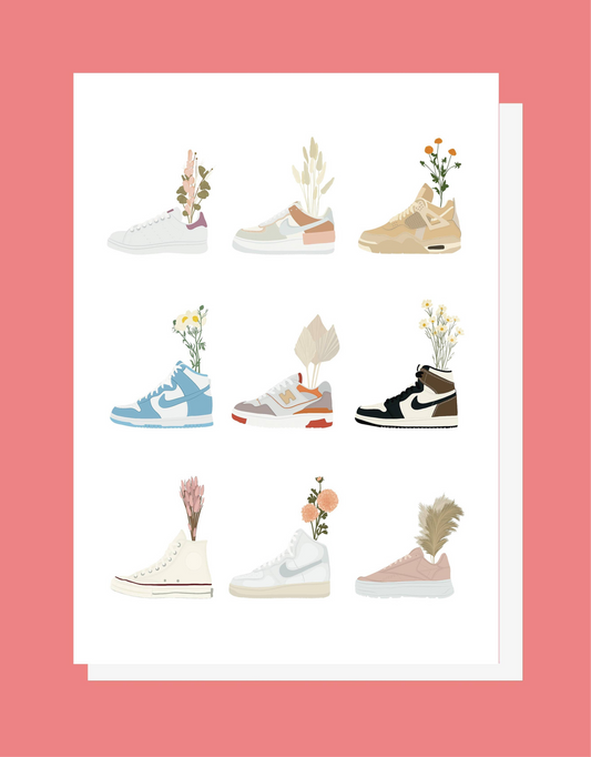 Sneaker Floral Card