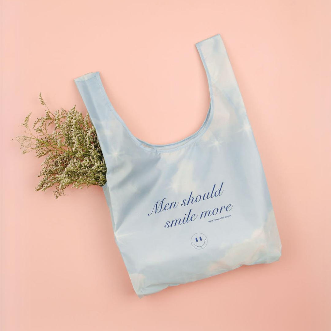 Men Should Smile More Foldable Nylon Tote