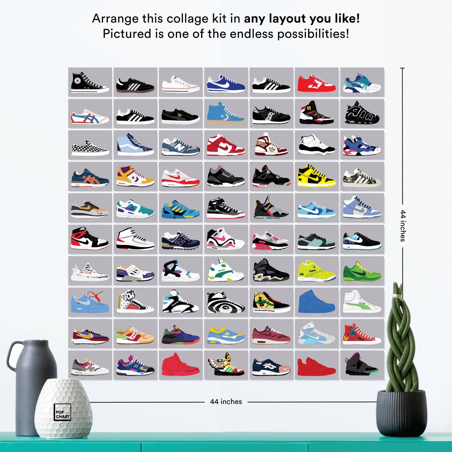 Sneakers Wall Collage Kit | 70 4" x 6" Packaged Prints